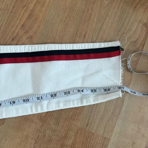 Zara White Skinny Jeans with Stripe Size 2 - Picture 5 of 6